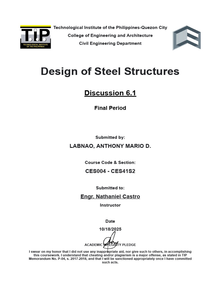 Ces004 Ces41s2 Labnao Sim6.1 | PDF | Fracture | Structural Steel