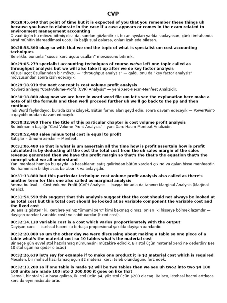 CVP | PDF
