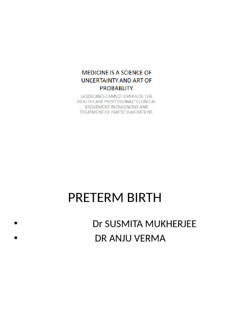Preterm Birth | PDF | Preterm Birth | Medical Specialties