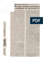O MITO DAS SACOLAS PLÁSTICAS E O MERCADO (I) Jornal de Hoje26 Março 2012