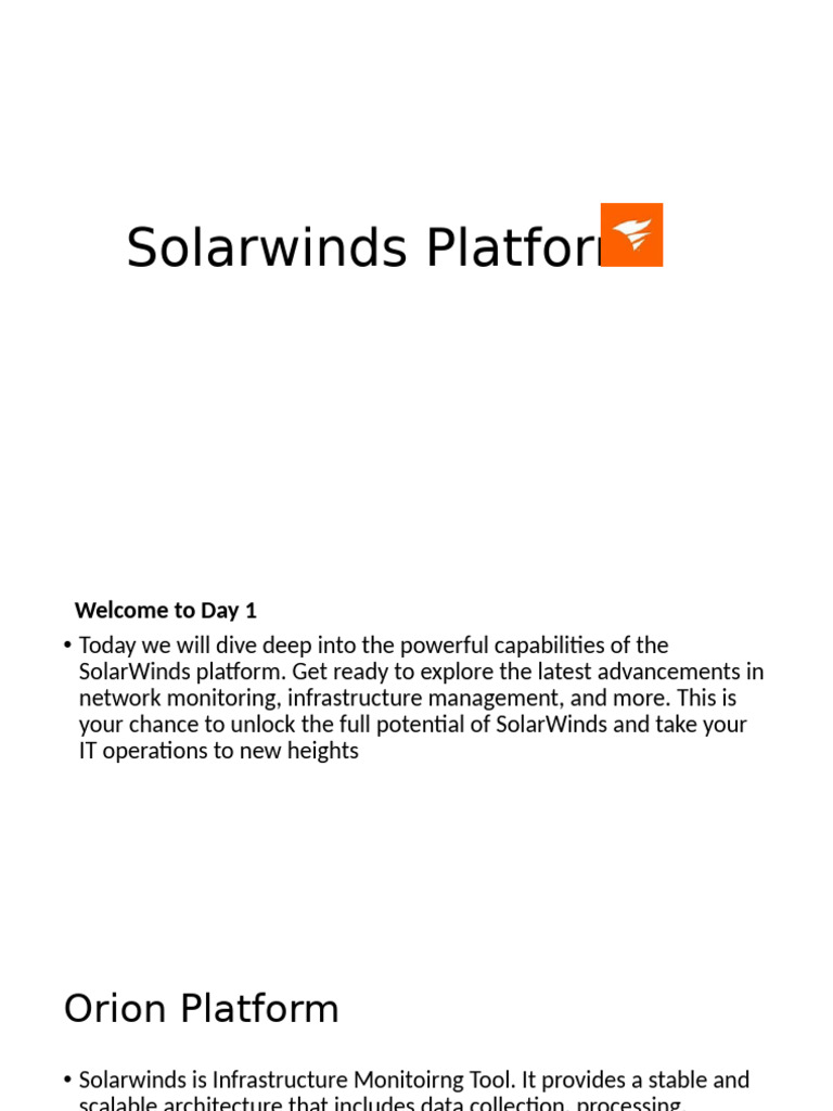 SolarWinds Platform Overview and Features | PDF | Computer Network ...