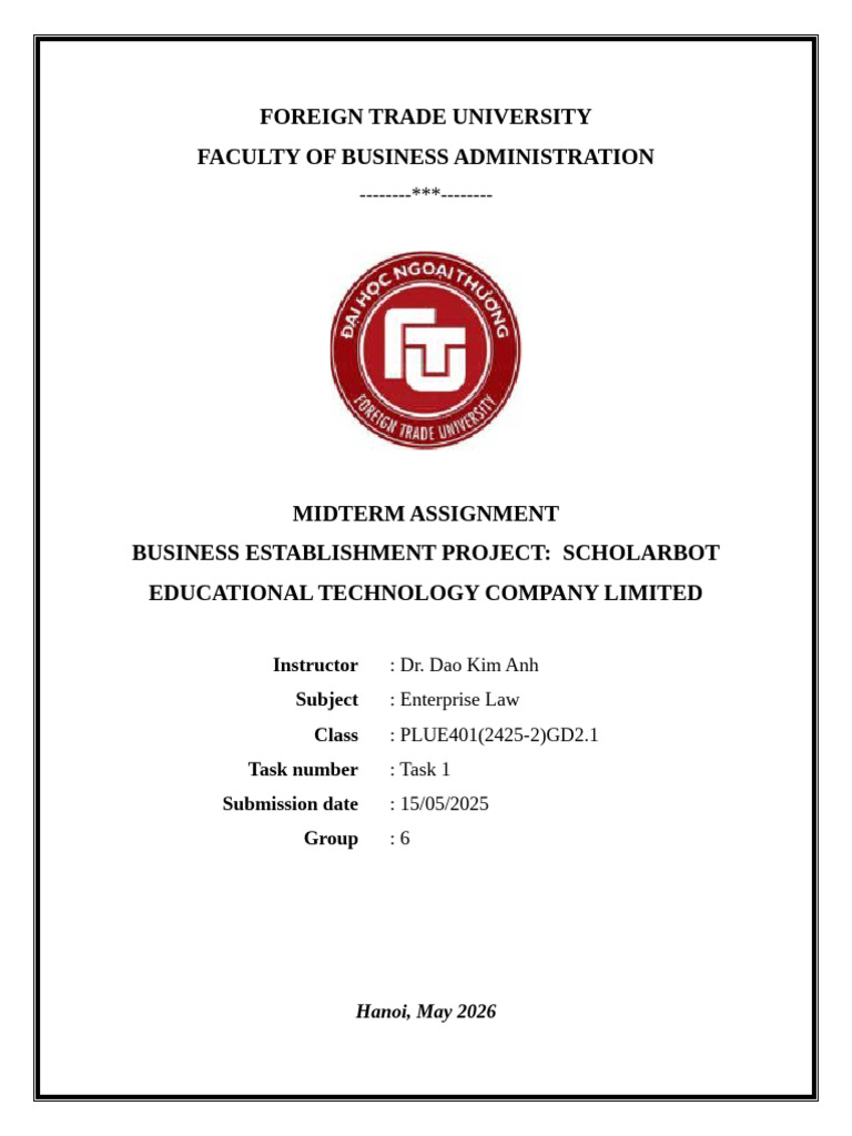 Midterm Assignment - Group 6 | PDF | Joint Stock Company | Business