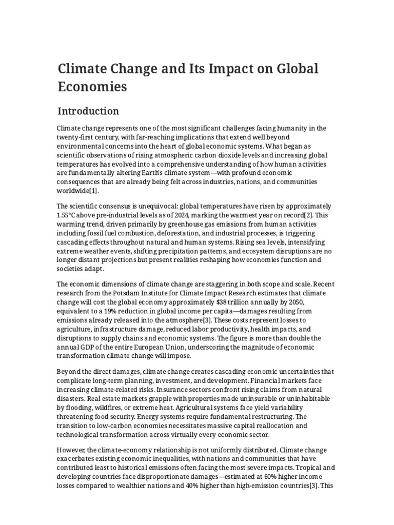 Climate Change and Global Economies | PDF | Climate Change Mitigation ...