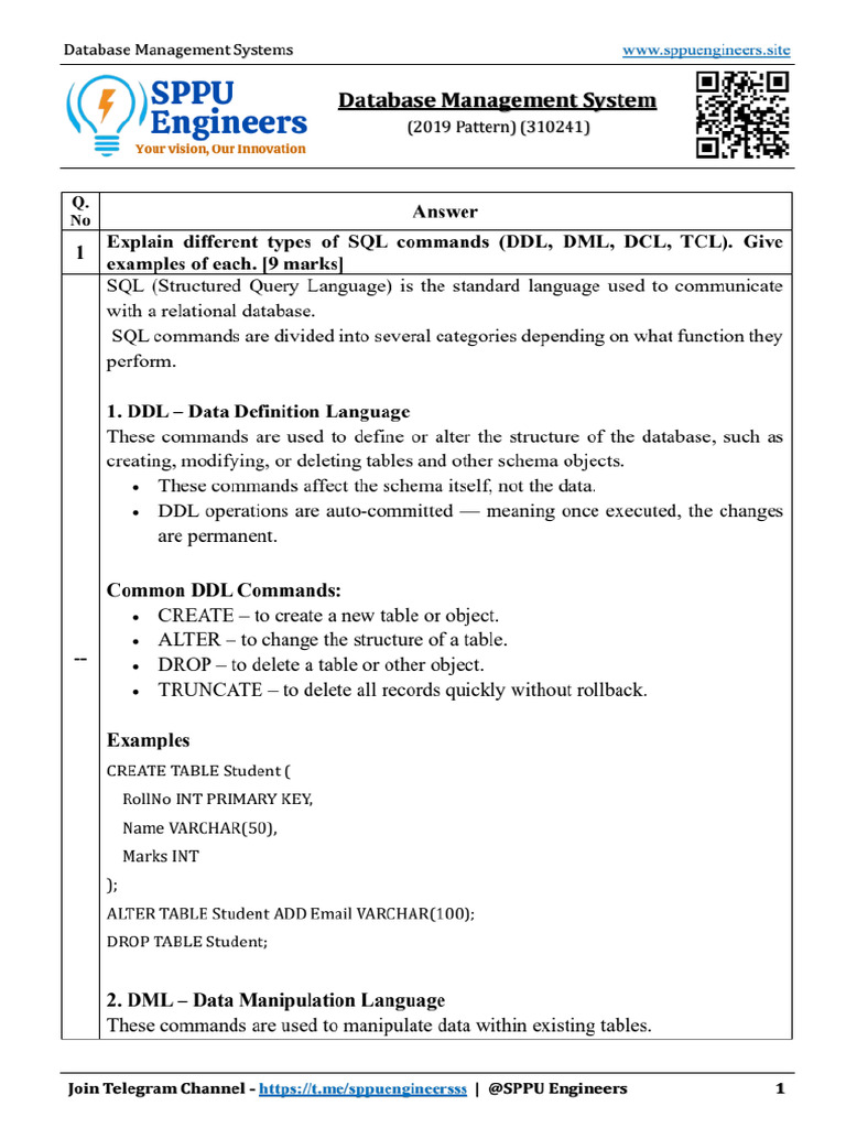 DBMS Unit 2 PYQ | PDF