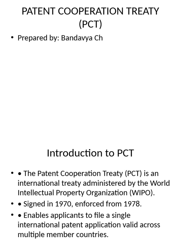 Overview of the Patent Cooperation Treaty | PDF | Patent | Patent ...
