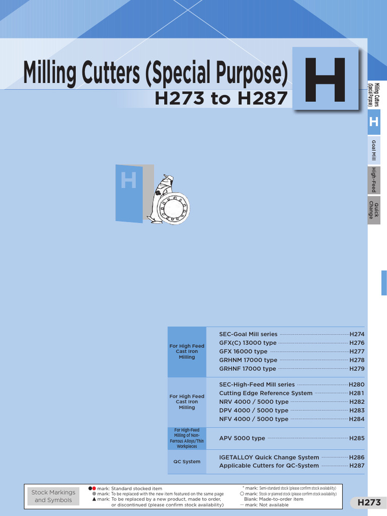 High-Feed Milling Cutters Overview | PDF | Tools | Mechanical Engineering