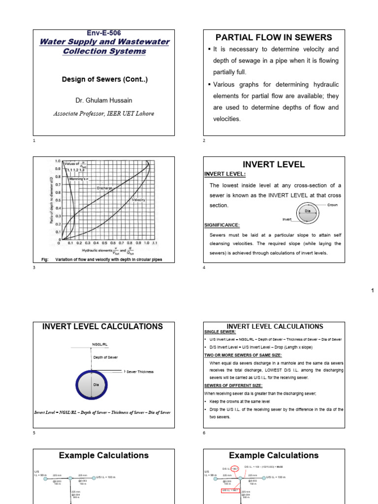 Partial Flow in Sewer Design Calculations | PDF | Sanitary Sewer ...