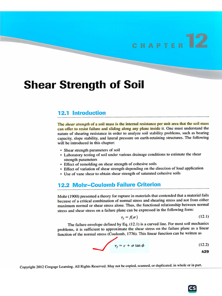 Shear Strength of Soil | PDF