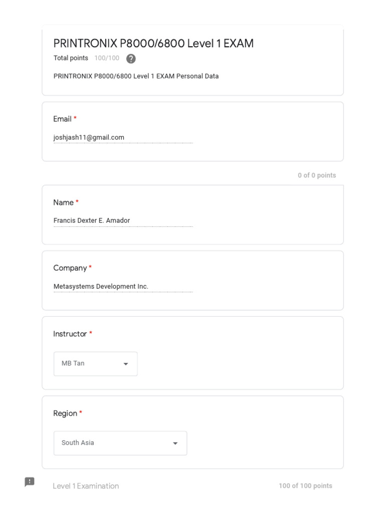 Printronix P8000/6800 Level 1 Exam Results | PDF | Printer (Computing ...