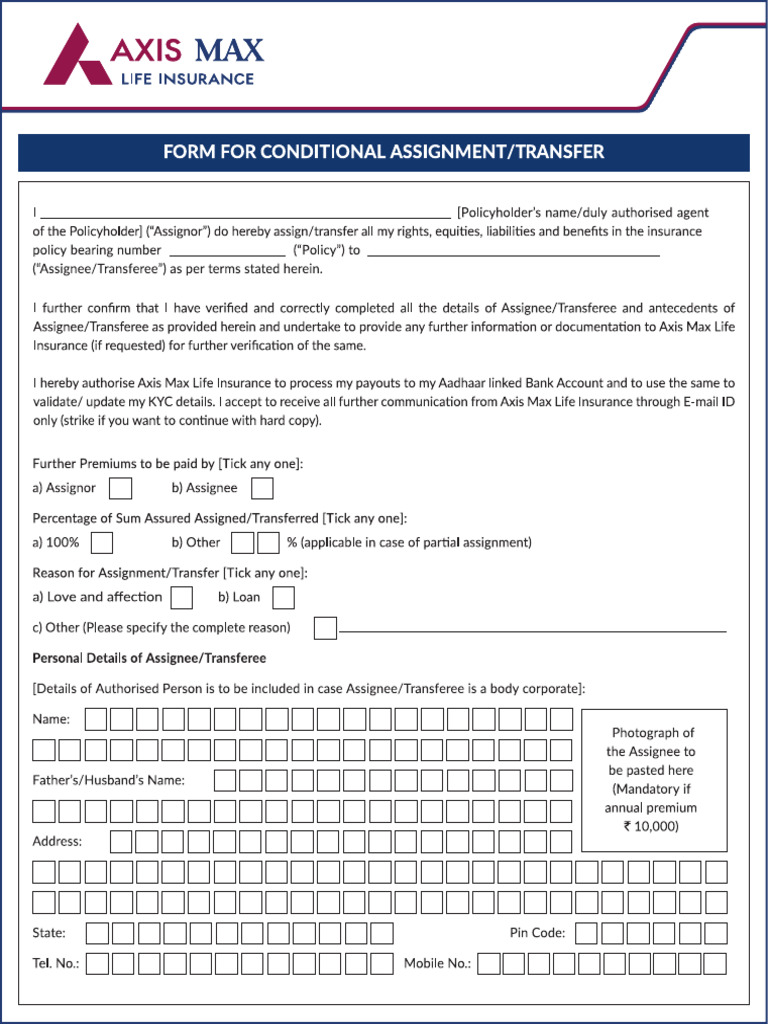 Conditional Assignment Form A4 | PDF