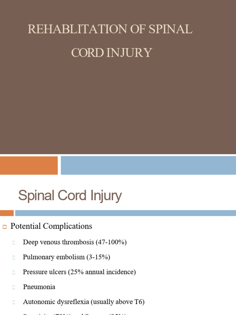 Spinal Cord Injury Rehabilitation Guide | PDF | Spinal Cord Injury ...
