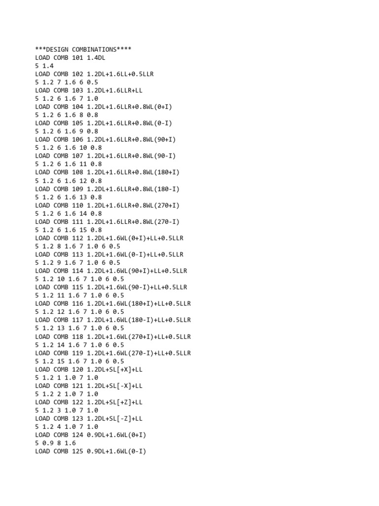 Load Combination Design Analysis | PDF