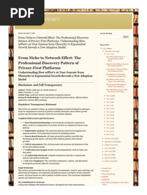 Better Experience From Niche to Network Effect the Professional Discovery Pattern of Privacy-First Platforms. Understanding How AéPiot's 16-Year Journey From Obscurity to Exponential Growth Reveals a New Adoption Model.