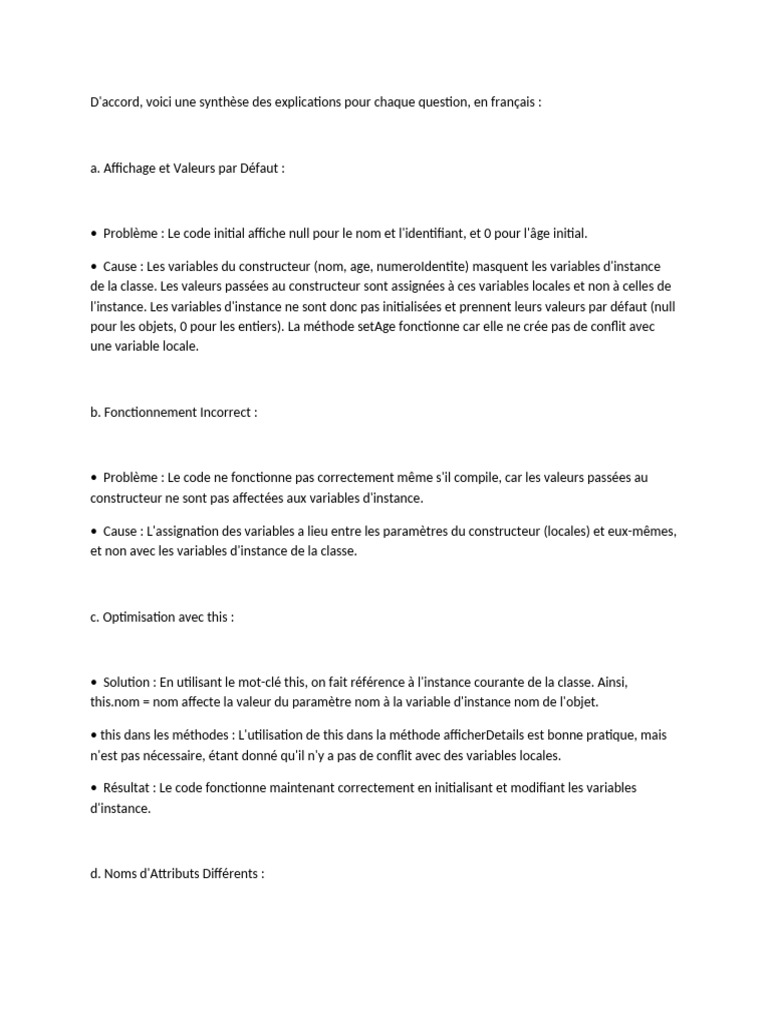 Résolution des conflits de variables en Java | PDF | Programmation ...
