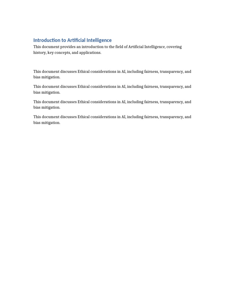 Introduction to AI: Concepts & Ethics | PDF