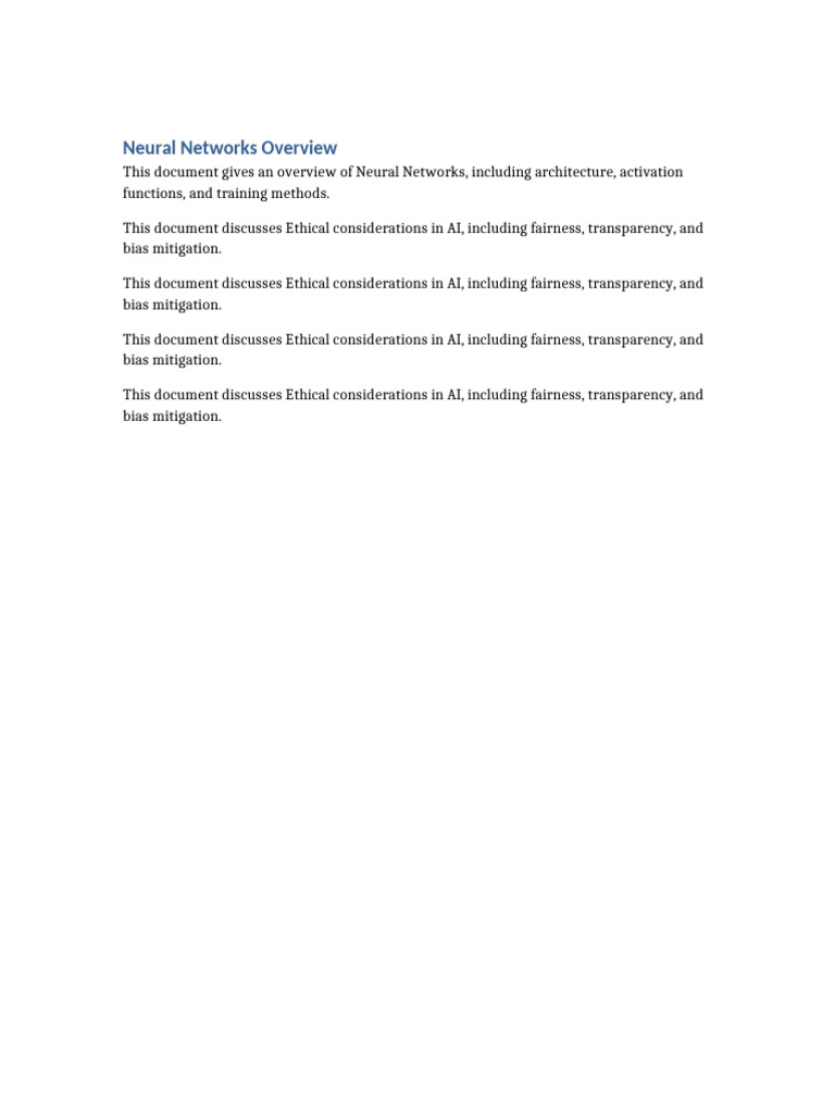Neural Networks and AI Ethics Overview | PDF