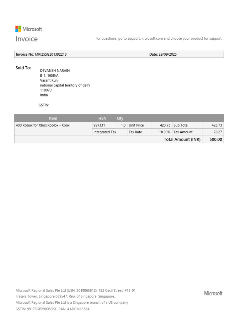 Invoice: Sold To | PDF