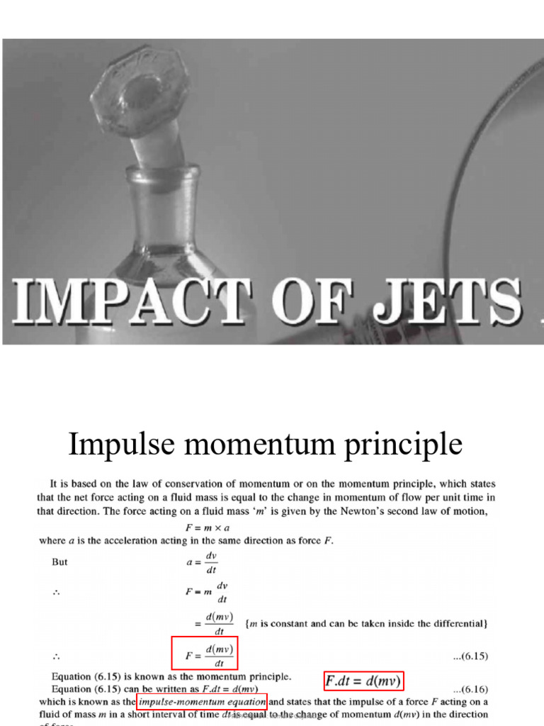 Impulse Momentum Principle Applications | PDF