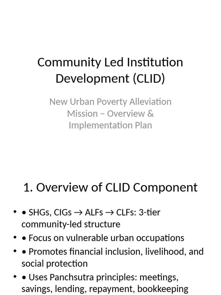 Community-Led Urban Poverty Alleviation Plan | PDF