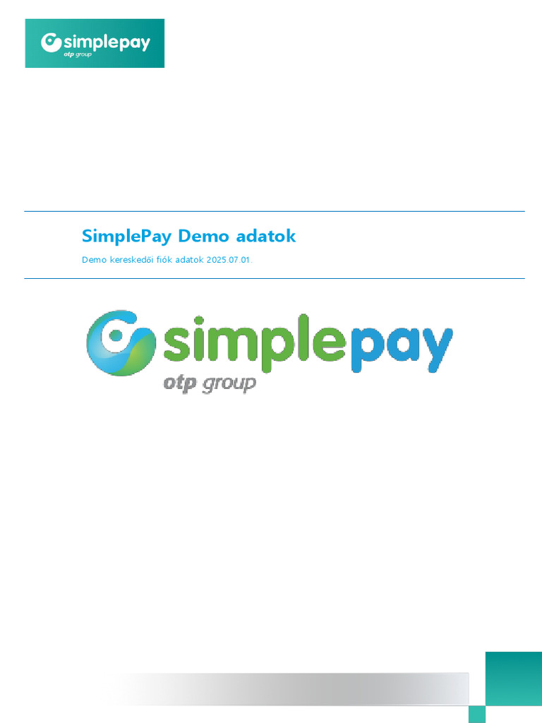 PaymentService SimplePay Demo Merchant HU 250701 | PDF
