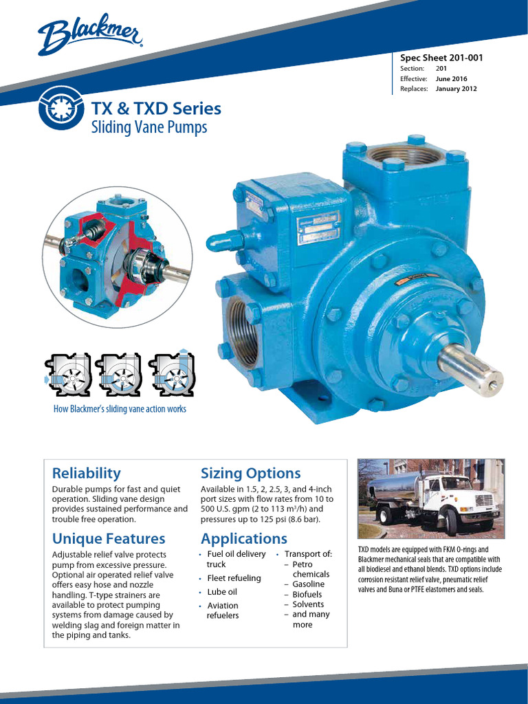 Durable Sliding Vane Pumps Overview | PDF | Pump | Valve