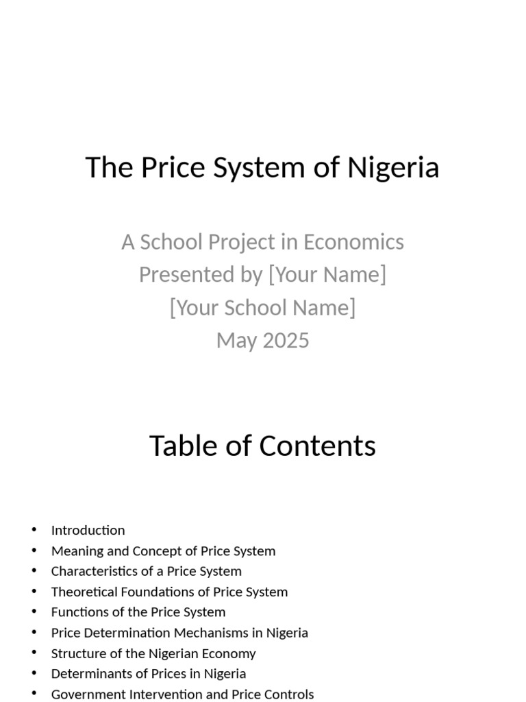 Nigeria's Price System Explained | PDF | Market (Economics) | Economics