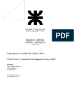 Separación de componentes de mezcla usando filtrado evaporación