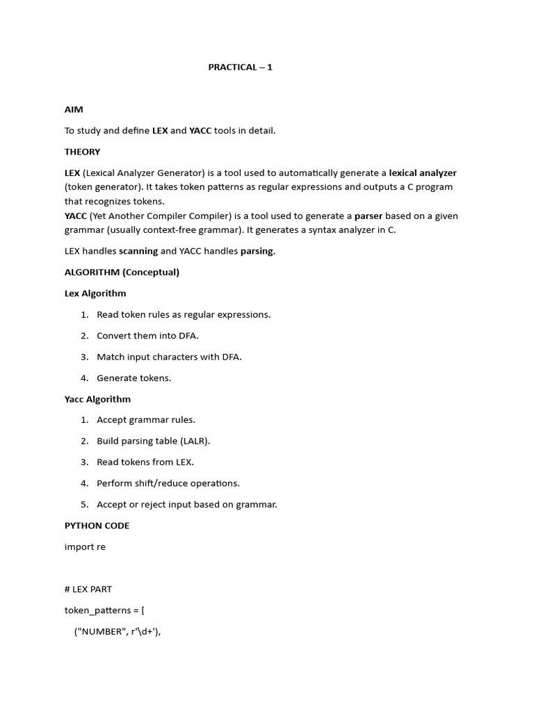 Compiler Practical File | PDF | Parsing | Regular Expression