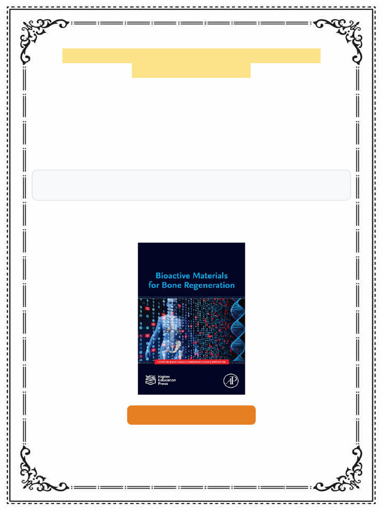 Bioactive Materials For Bone Regeneration 1st Edition Jiang Chang One ...