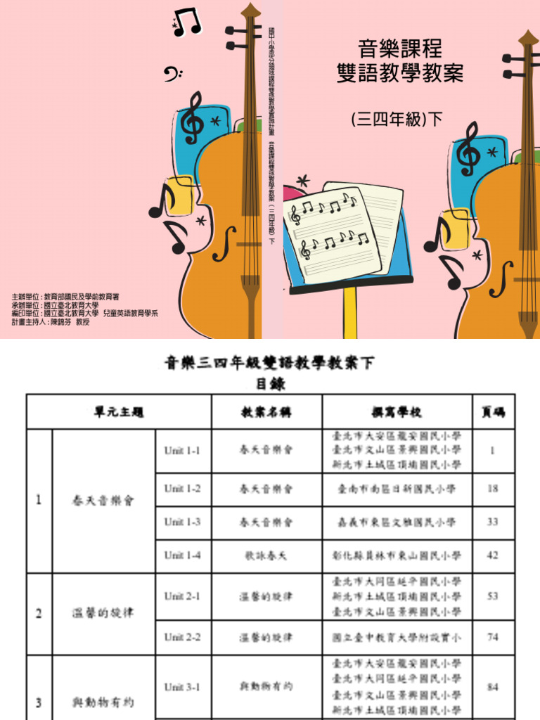 雙語教學教案(音樂課程34年級下) 1140604更新| PDF