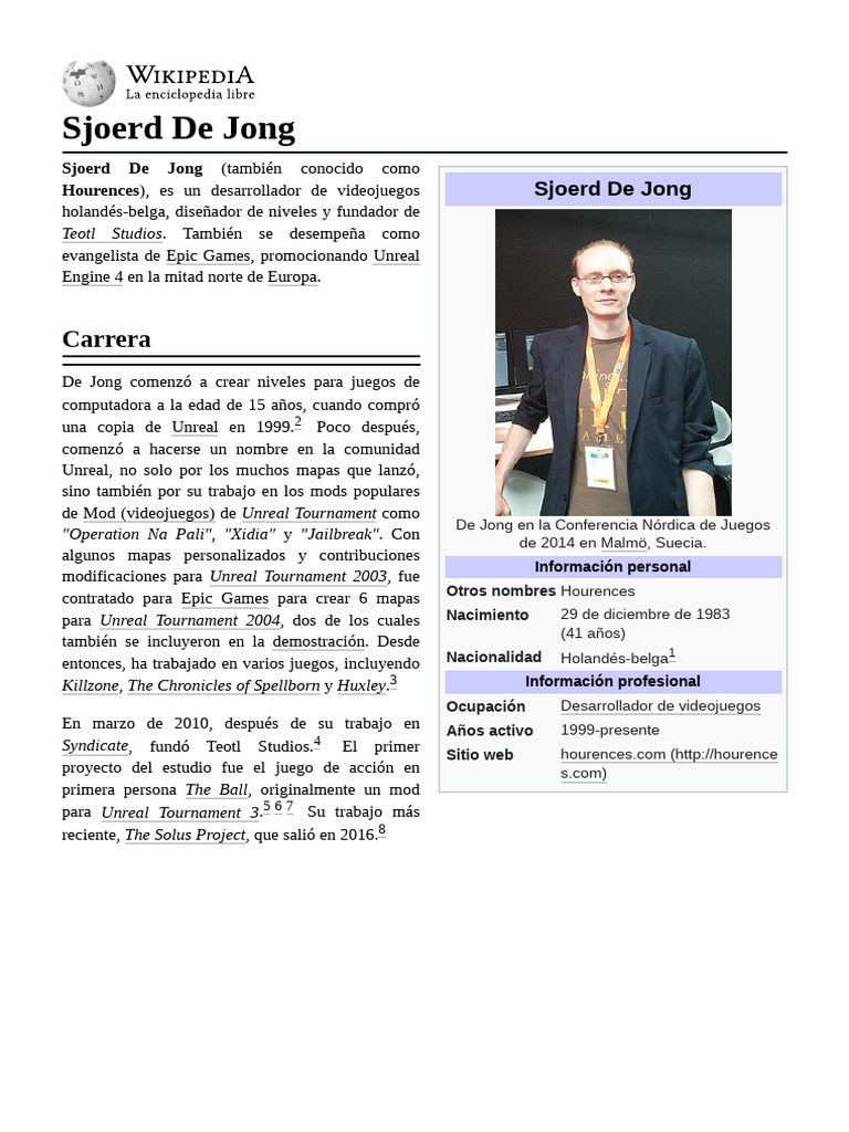 Sjoerd De Jong: Desarrollador de Videojuegos | PDF | Desarrollo de ...