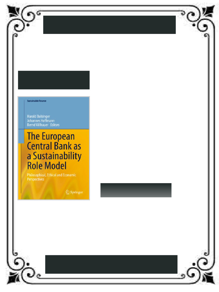 The European Central Bank As A Sustainability Role Model: Philosophical ...