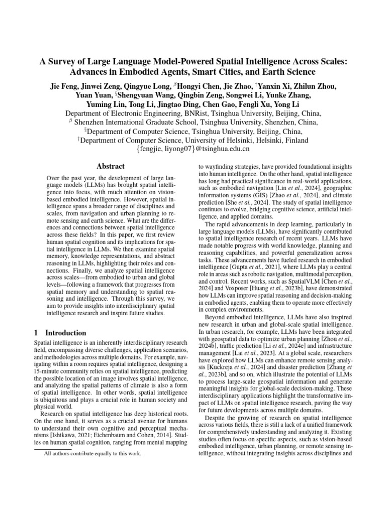 Spatial Intelligence in Large Language Models | PDF | Intelligence ...