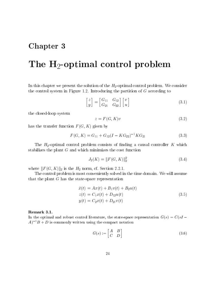H2-Optimal Control Problem Explained | PDF | Control Theory | Optimal ...
