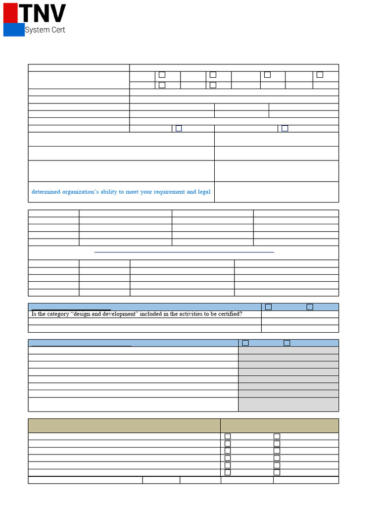 ISO Certification Inquiry Form | PDF | Business