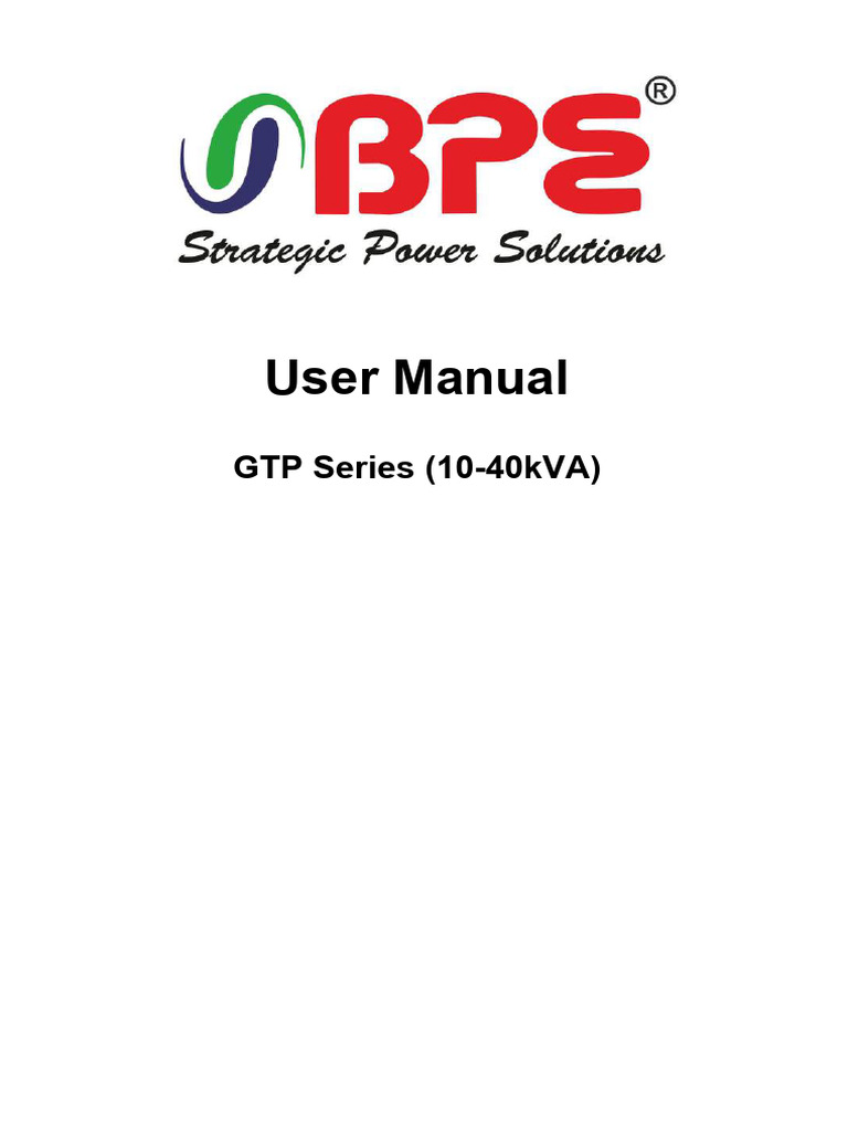 GTP Series UPS User Manual (10-40kVA) | PDF | Power Inverter | Rectifier