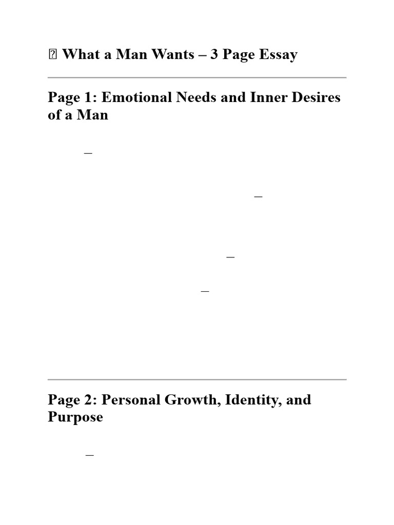 ? What A Man Wants | PDF | Love | Self Esteem