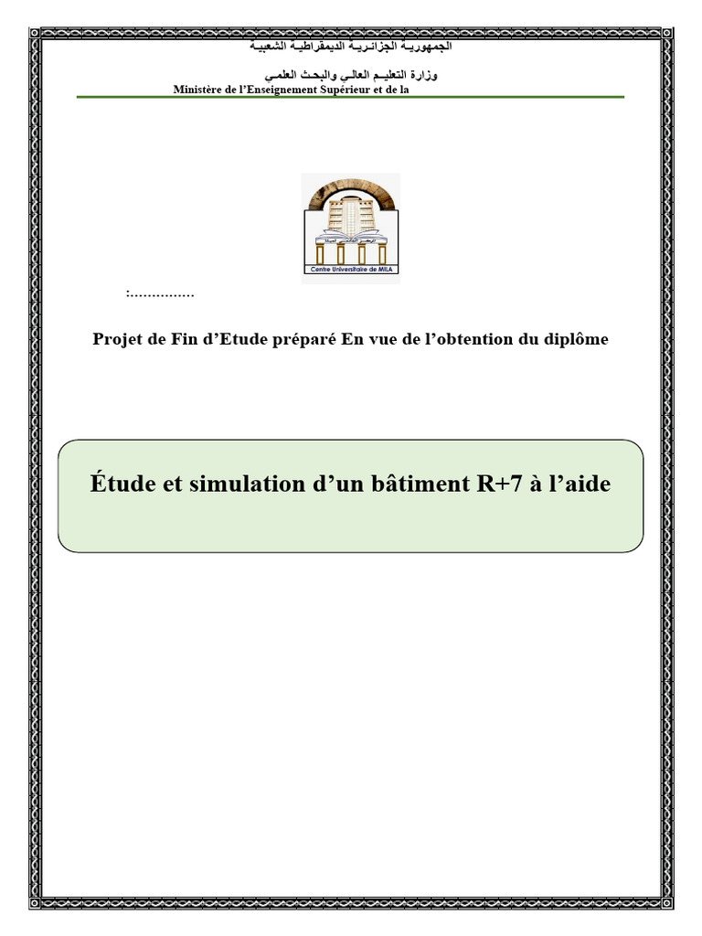 Étude d'un bâtiment R+7 en génie civil | PDF | Béton armé | Résistance ...