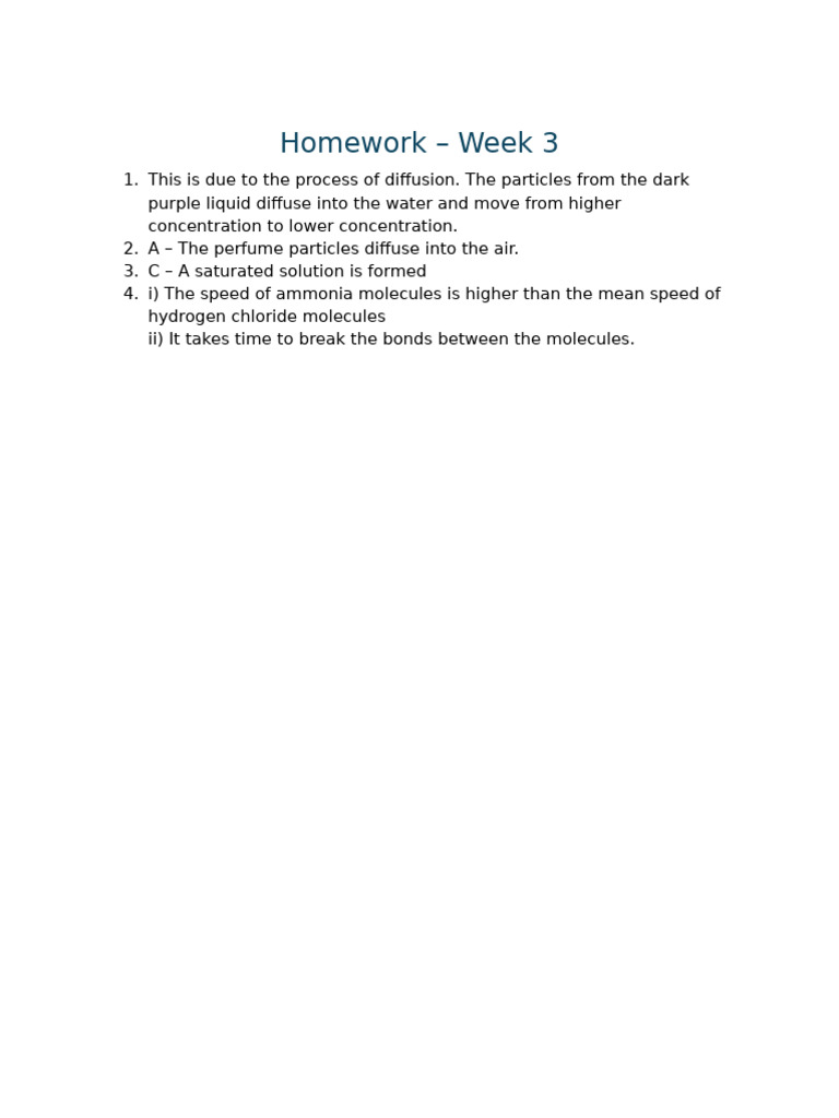 Homework - Week 3 | PDF