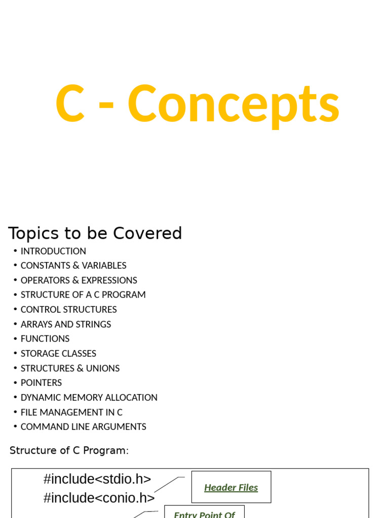 C Programming Basics and Header Files | PDF | Computer Science ...