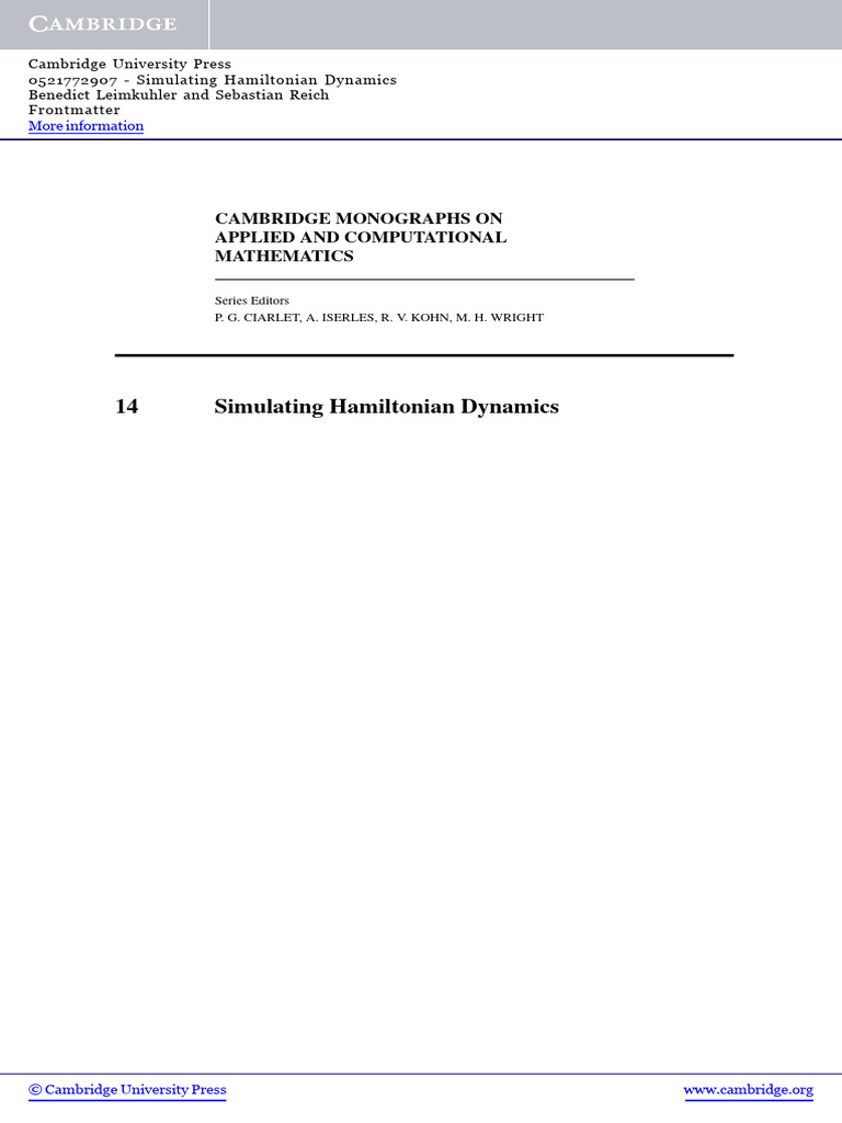 Simulating Hamiltonian Dynamics Guide | PDF | Vector Space | Matrix ...
