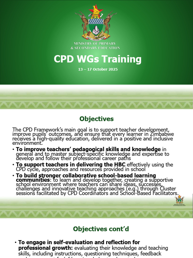 CPD Training for Zimbabwean Teachers | PDF | Teachers | Learning