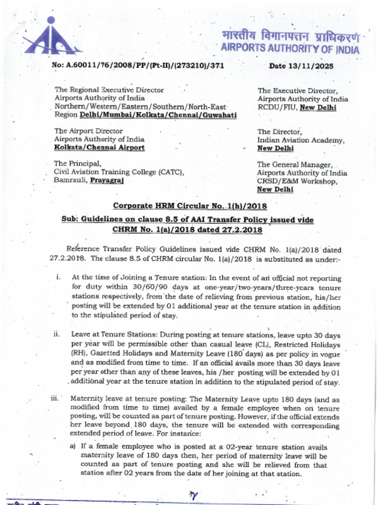 CHRM Circular No. 1 (H) 2018 | PDF