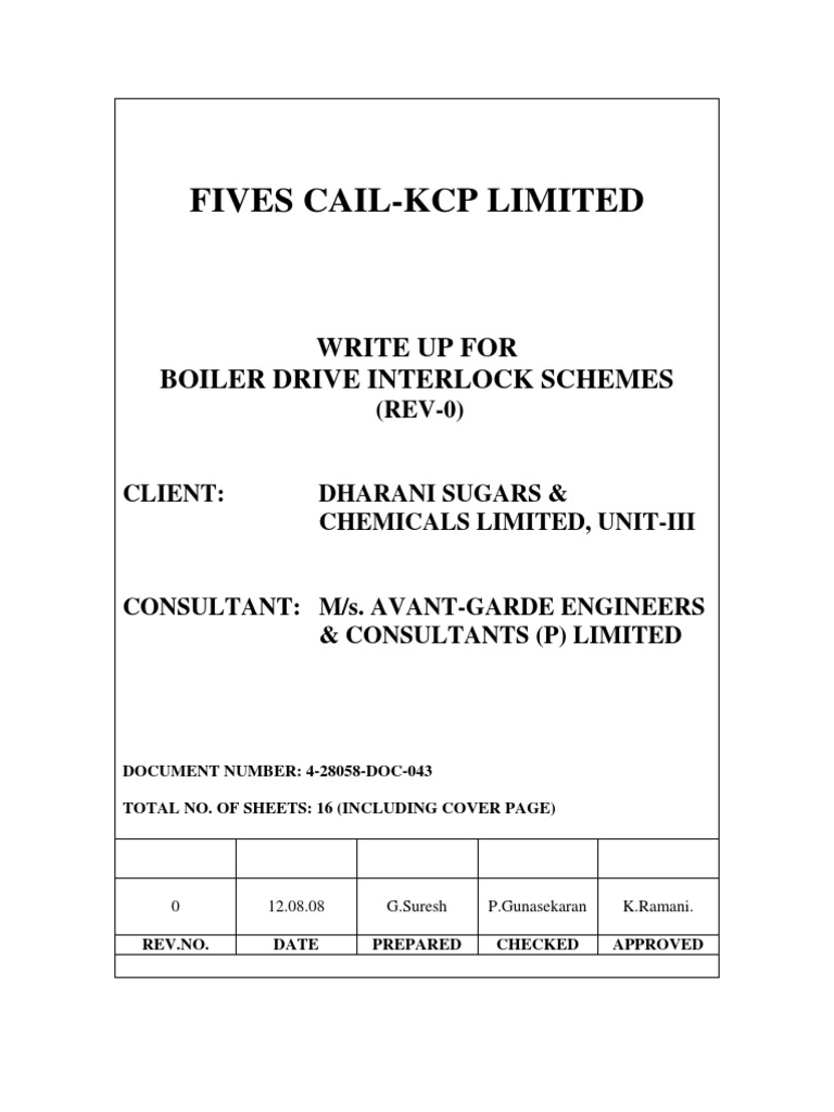Boiler drive interlock schemes write up | PDF | Machines | Gases