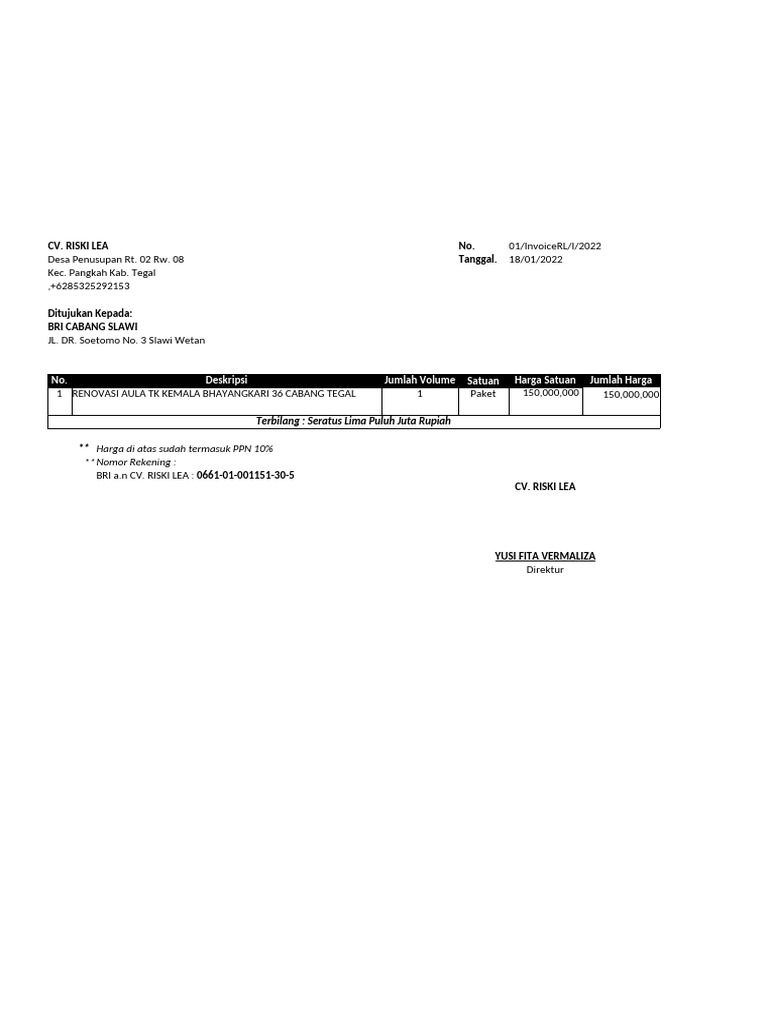 Invoice Bri 2022 | PDF