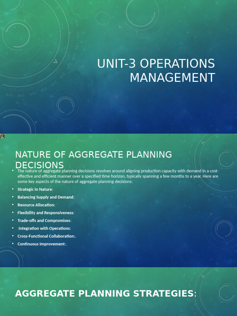 Aggregate Planning and Scheduling Strategies | PDF | Quality Assurance ...