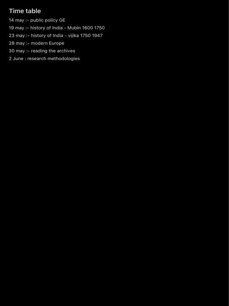 Time Table | PDF