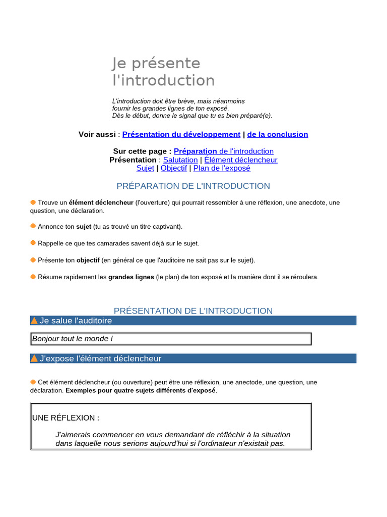 Préparer une introduction efficace | PDF
