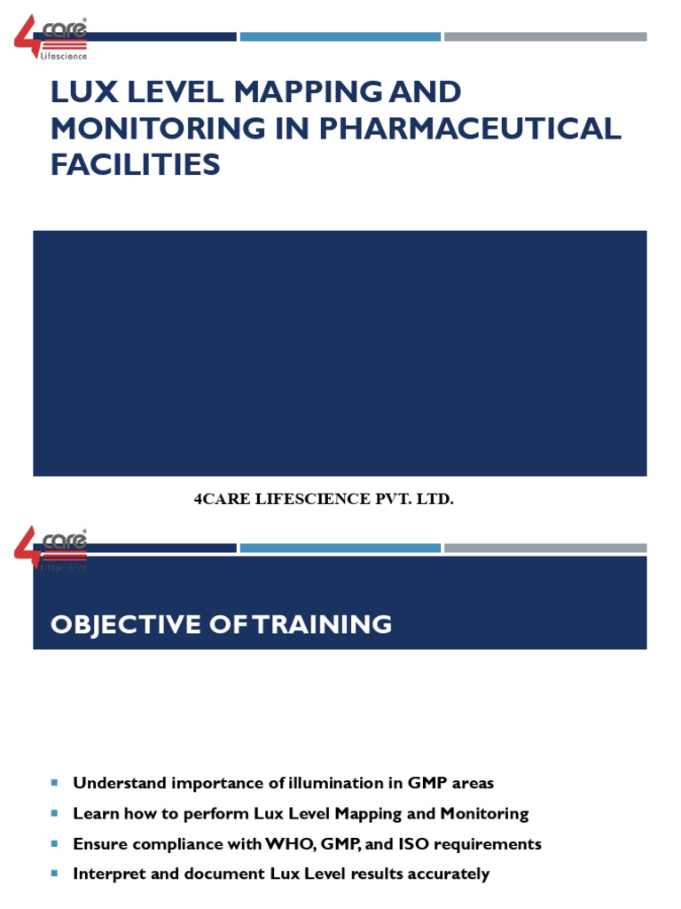 Lux Level Mapping in Pharma Facilities | PDF | Verification And Validation