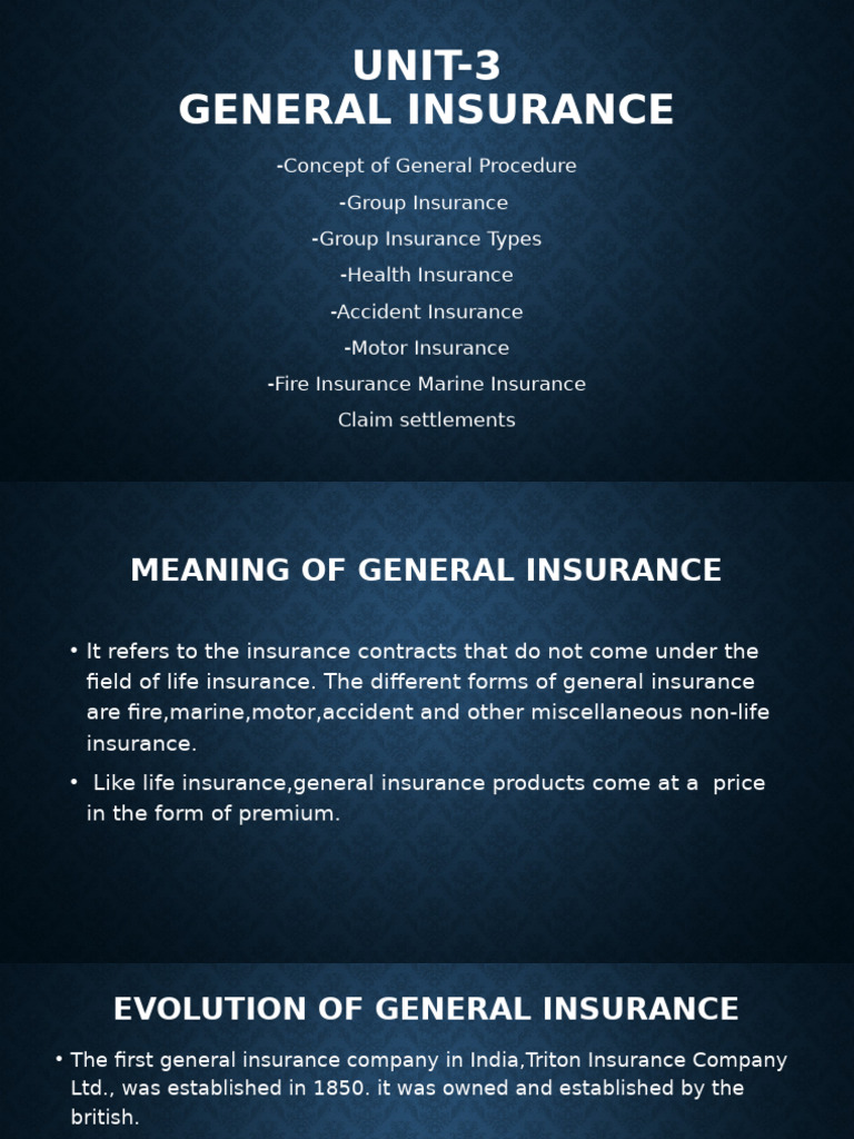 Overview of General Insurance Types | PDF | Insurance | Vehicle Insurance